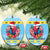 Saint Lucia Christmas Ceramic Ornament Saint Lucian Parrot With Hibiscus Flowers - Wonder Print Shop