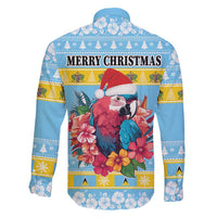 Saint Lucia Christmas Family Matching Long Sleeve Bodycon Dress and Hawaiian Shirt Saint Lucian Parrot With Hibiscus Flowers - Wonder Print Shop