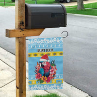 Saint Lucia Christmas Garden Flag Saint Lucian Parrot With Hibiscus Flowers - Wonder Print Shop