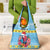 Saint Lucia Christmas Grocery Bag Saint Lucian Parrot With Hibiscus Flowers