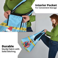 Saint Lucia Christmas Grocery Bag Saint Lucian Parrot With Hibiscus Flowers