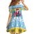 Saint Lucia Christmas Kid Short Sleeve Dress Saint Lucian Parrot With Hibiscus Flowers - Wonder Print Shop