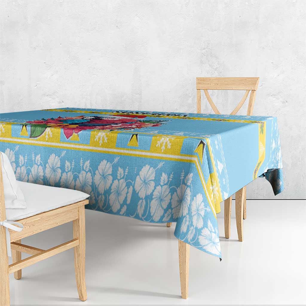 Saint Lucia Christmas Tablecloth Saint Lucian Parrot With Hibiscus Flowers - Wonder Print Shop