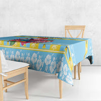 Saint Lucia Christmas Tablecloth Saint Lucian Parrot With Hibiscus Flowers - Wonder Print Shop