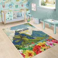Pitons Saint Lucia Area Rug Hibiscus Flowers - Wonder Print Shop