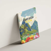 Pitons Saint Lucia Canvas Wall Art Hibiscus Flowers - Wonder Print Shop