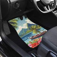 Pitons Saint Lucia Car Mats Hibiscus Flowers - Wonder Print Shop