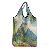 Pitons Saint Lucia Grocery Bag Hibiscus Flowers