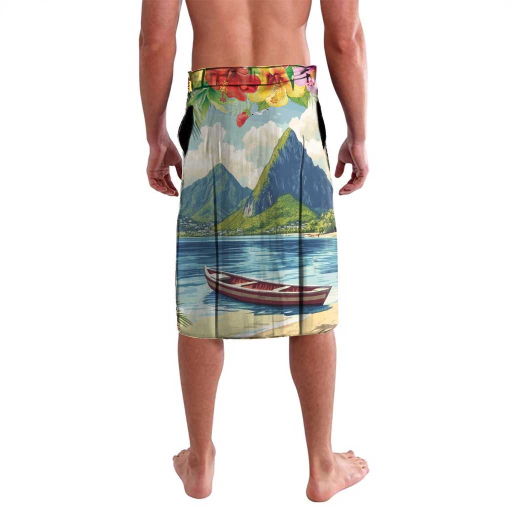 Pitons Saint Lucia Lavalava Hibiscus Flowers - Wonder Print Shop