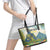 Pitons Saint Lucia Leather Tote Bag Hibiscus Flowers - Wonder Print Shop