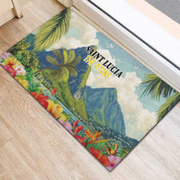 Pitons Saint Lucia Rubber Doormat Hibiscus Flowers - Wonder Print Shop
