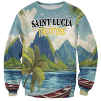 Pitons Saint Lucia Sweatshirt Hibiscus Flowers - Wonder Print Shop