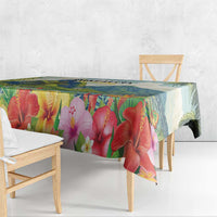 Pitons Saint Lucia Tablecloth Hibiscus Flowers - Wonder Print Shop