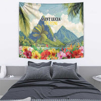 Pitons Saint Lucia Tapestry Hibiscus Flowers - Wonder Print Shop
