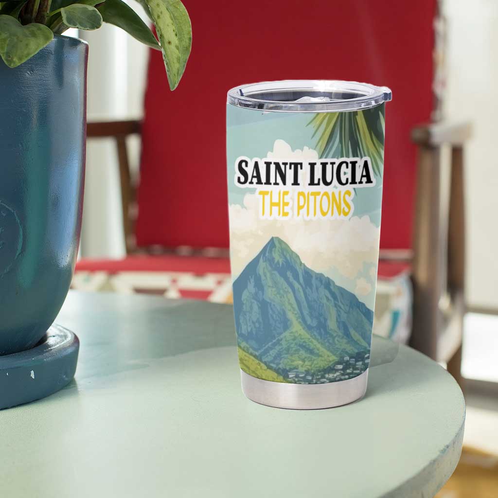 Pitons Saint Lucia Tumbler Cup Hibiscus Flowers - Wonder Print Shop