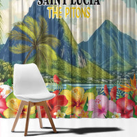Pitons Saint Lucia Window Curtain Hibiscus Flowers - Wonder Print Shop