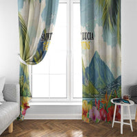 Pitons Saint Lucia Window Curtain Hibiscus Flowers - Wonder Print Shop