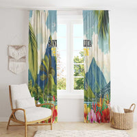 Pitons Saint Lucia Window Curtain Hibiscus Flowers - Wonder Print Shop