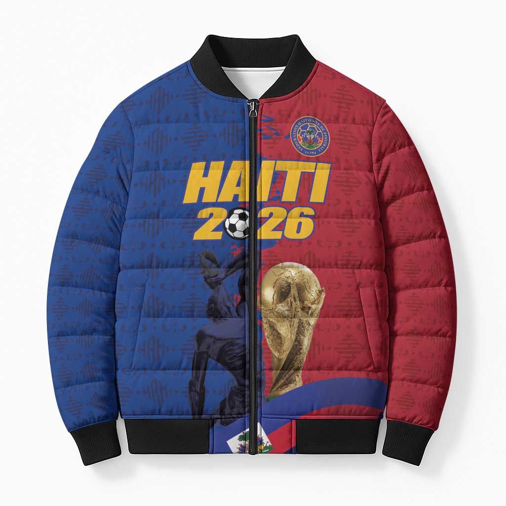 Custom Afro-Haitians Football Bomber Puffer Jacket Les Grenadiers 2026 World Football - Wonder Print Shop