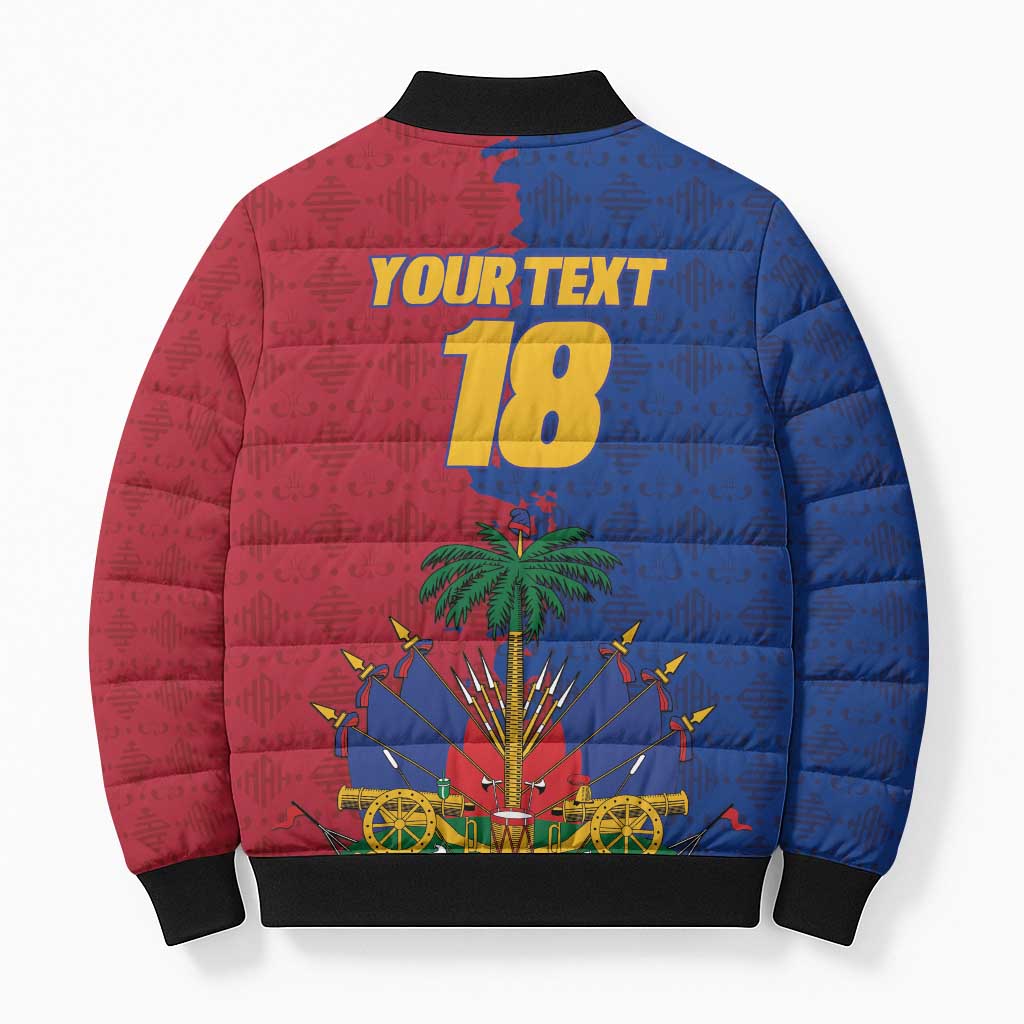Custom Afro-Haitians Football Bomber Puffer Jacket Les Grenadiers 2026 World Football - Wonder Print Shop