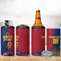 Custom Afro-Haitians Football 4 in 1 Can Cooler Tumbler Les Grenadiers 2026 World Football - Wonder Print Shop