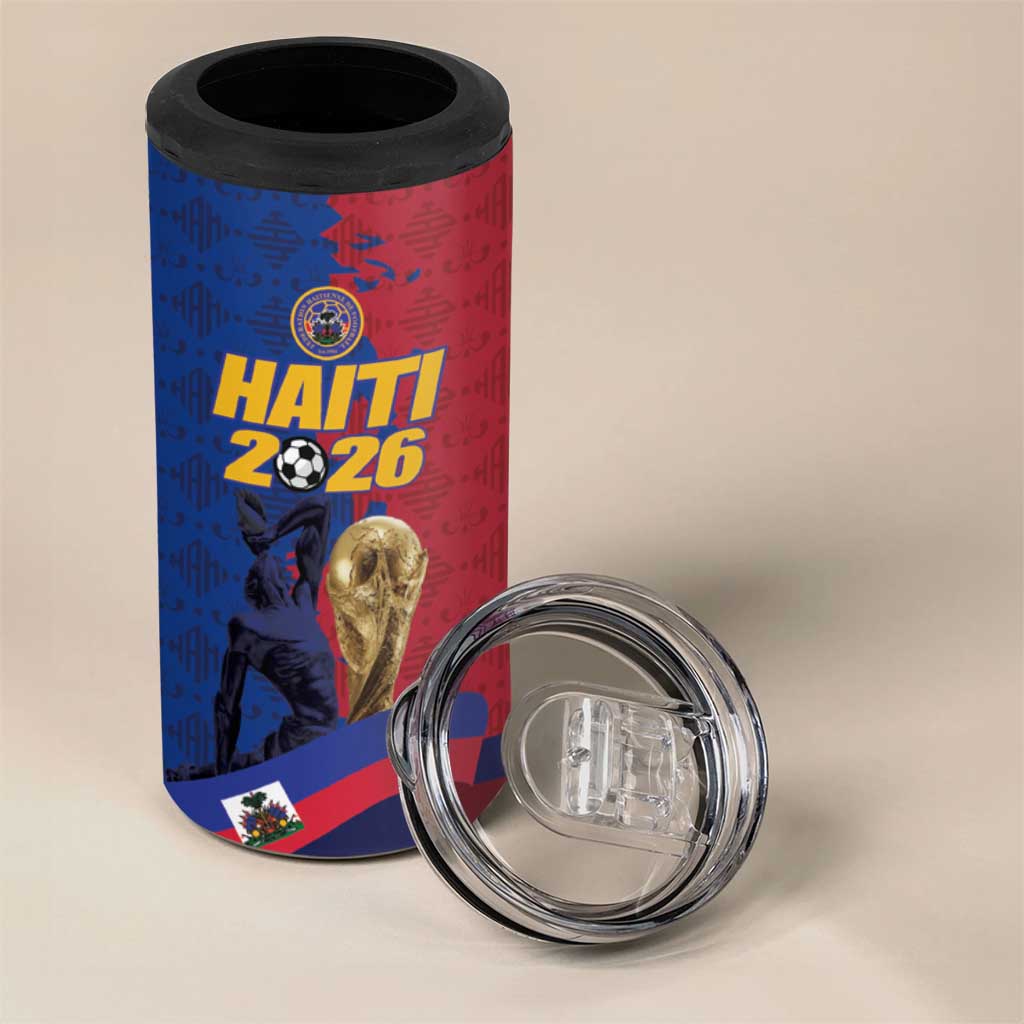 Custom Afro-Haitians Football 4 in 1 Can Cooler Tumbler Les Grenadiers 2026 World Football - Wonder Print Shop