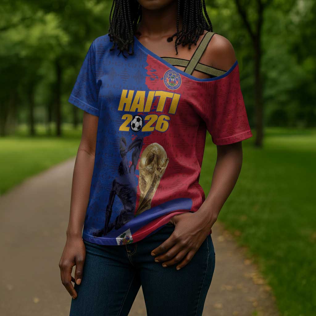 Custom Afro-Haitians Football Cross Shoulder Shirt Les Grenadiers 2026 World Football - Wonder Print Shop