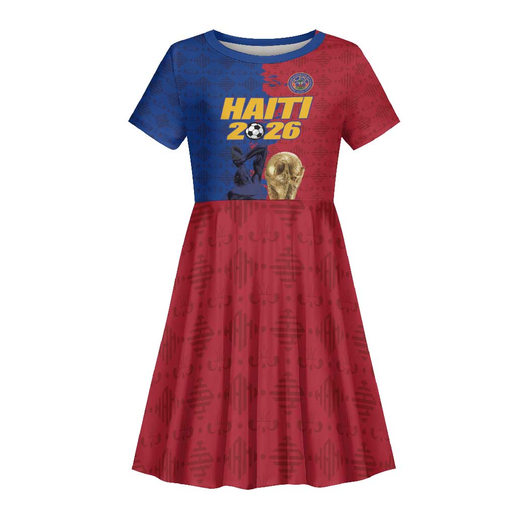 Custom Afro-Haitians Football Kid Short Sleeve Dress Les Grenadiers 2026 World Football - Wonder Print Shop