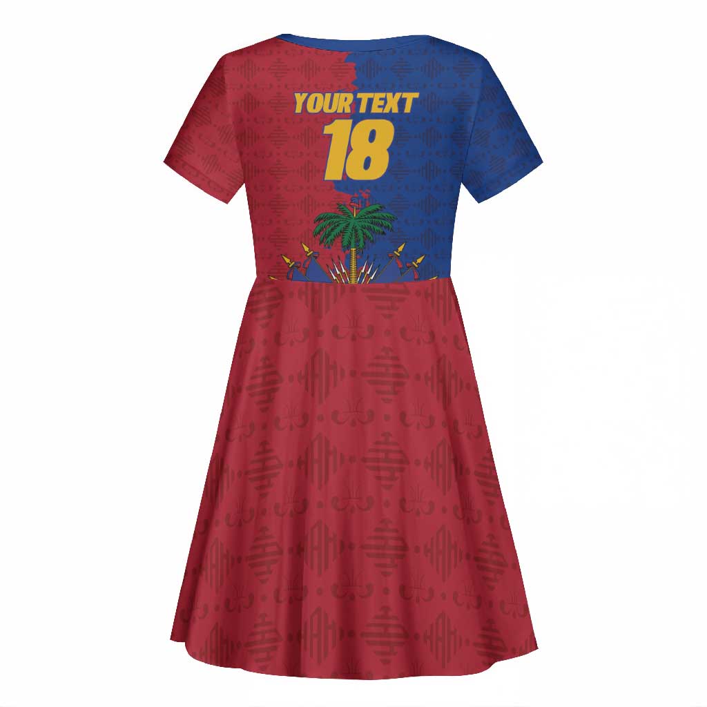 Custom Afro-Haitians Football Kid Short Sleeve Dress Les Grenadiers 2026 World Football - Wonder Print Shop