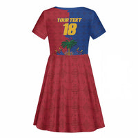 Custom Afro-Haitians Football Kid Short Sleeve Dress Les Grenadiers 2026 World Football - Wonder Print Shop