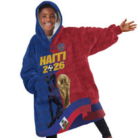 Custom Afro-Haitians Football Kid Wearable Blanket Hoodie Les Grenadiers 2026 World Football - Wonder Print Shop