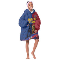 Custom Afro-Haitians Football Kid Wearable Blanket Hoodie Les Grenadiers 2026 World Football - Wonder Print Shop