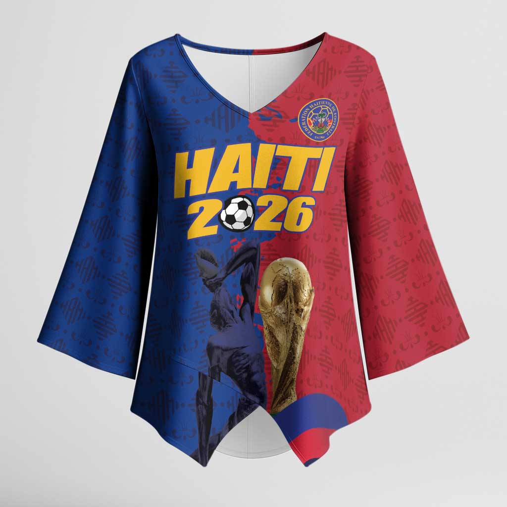 Custom Afro-Haitians Football Kimono Sleeve Blouse Les Grenadiers 2026 World Football - Wonder Print Shop