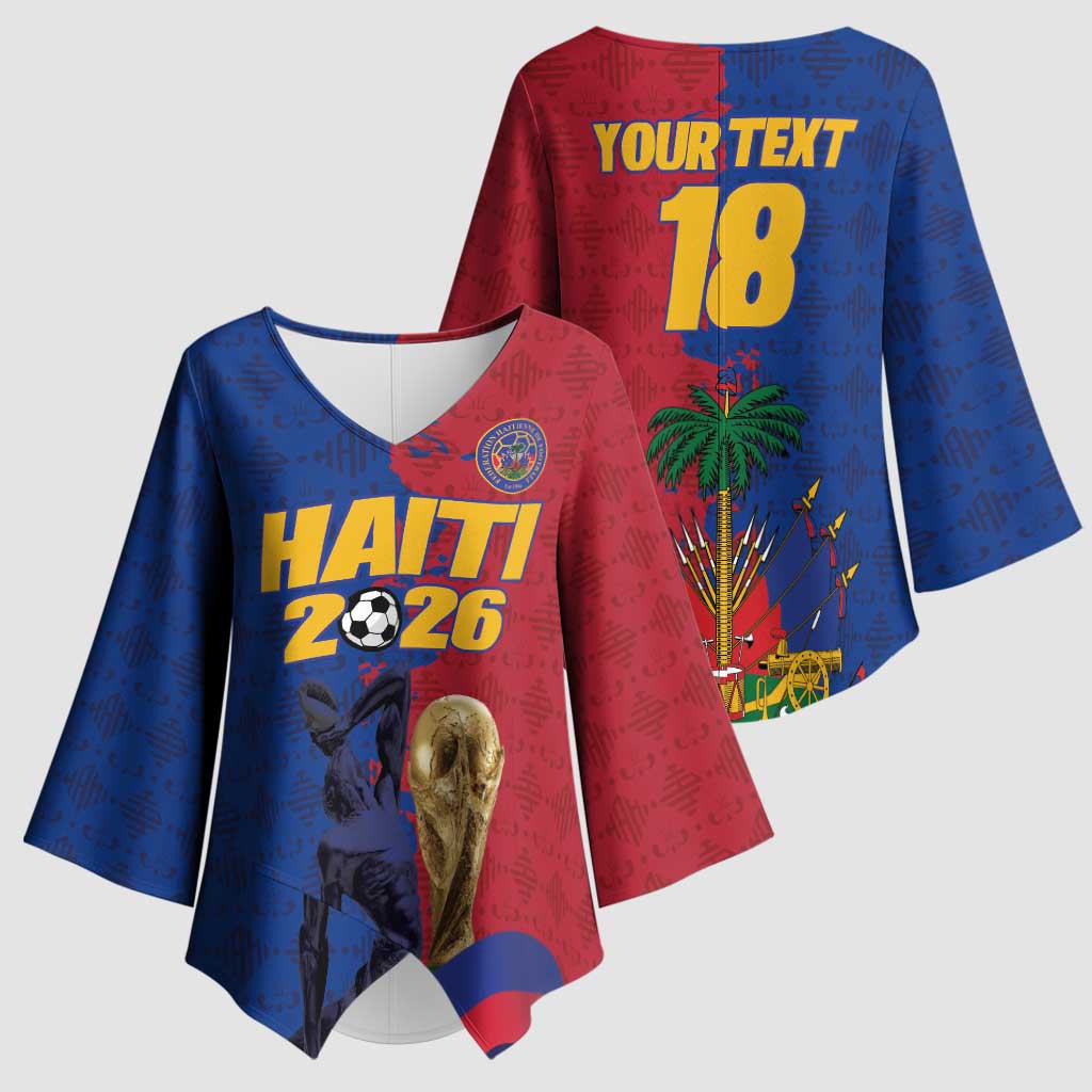 Custom Afro-Haitians Football Kimono Sleeve Blouse Les Grenadiers 2026 World Football - Wonder Print Shop