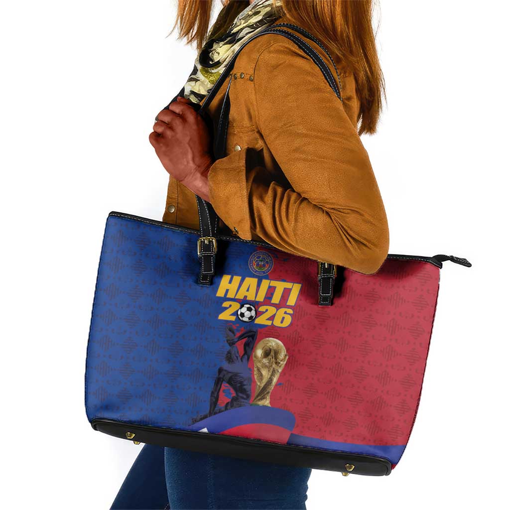 Afro-Haitians Football Leather Tote Bag Les Grenadiers 2026 World Football - Wonder Print Shop