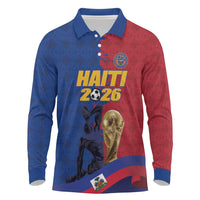 Custom Afro-Haitians Football Long Sleeve Polo Shirt Les Grenadiers 2026 World Football - Wonder Print Shop