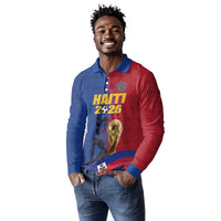Custom Afro-Haitians Football Long Sleeve Polo Shirt Les Grenadiers 2026 World Football - Wonder Print Shop
