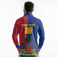 Custom Afro-Haitians Football Long Sleeve Polo Shirt Les Grenadiers 2026 World Football - Wonder Print Shop