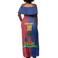 Custom Afro-Haitians Football Off Shoulder Maxi Dress Les Grenadiers 2026 World Football - Wonder Print Shop