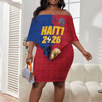 Custom Afro-Haitians Football Off Shoulder Short Dress Les Grenadiers 2026 World Football - Wonder Print Shop