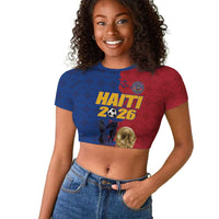 Custom Afro-Haitians Football Raglan Cropped T shirt Les Grenadiers 2026 World Football - Wonder Print Shop