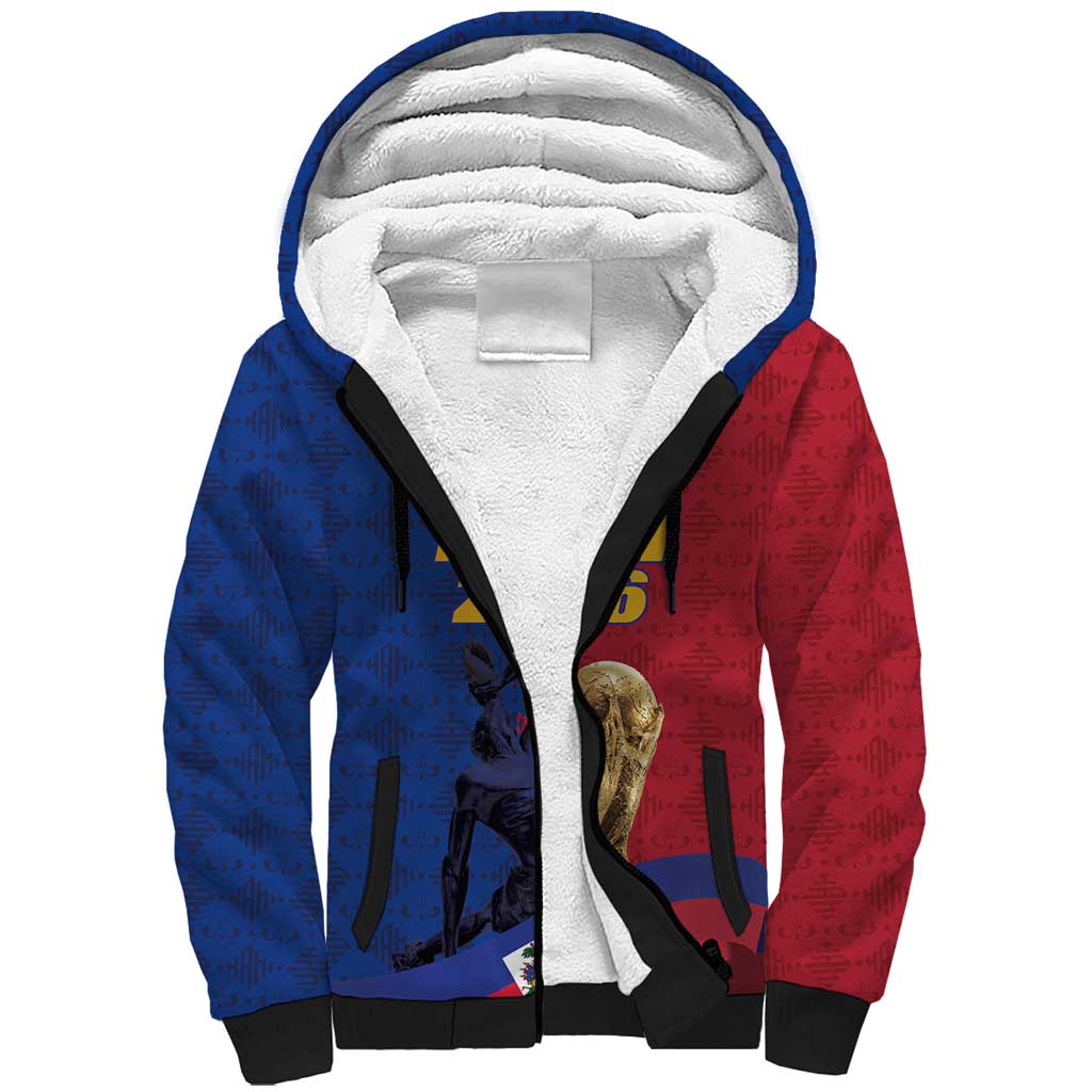 Custom Afro-Haitians Football Sherpa Hoodie Les Grenadiers 2026 World Football - Wonder Print Shop