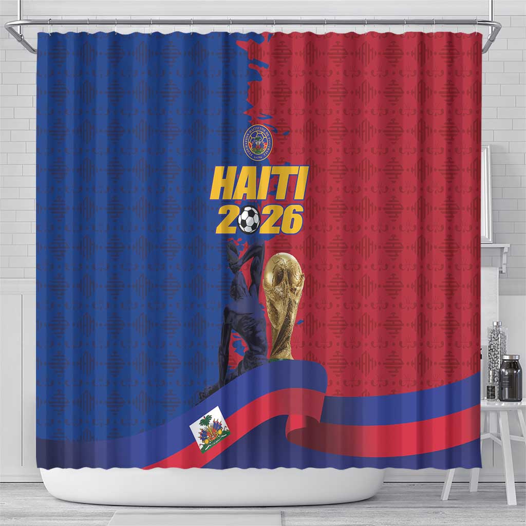 Afro-Haitians Football Shower Curtain Les Grenadiers 2026 World Football - Wonder Print Shop