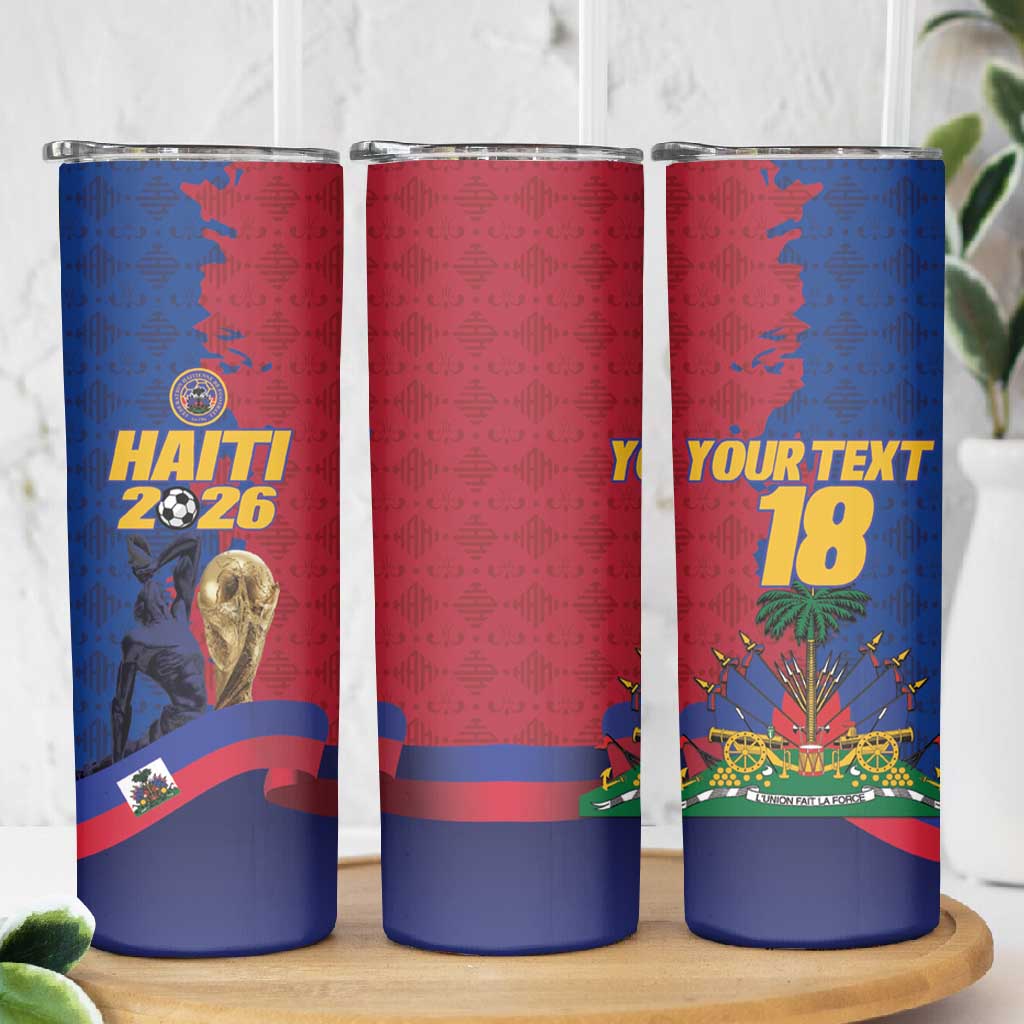 Custom Afro-Haitians Football Skinny Tumbler Les Grenadiers 2026 World Football - Wonder Print Shop