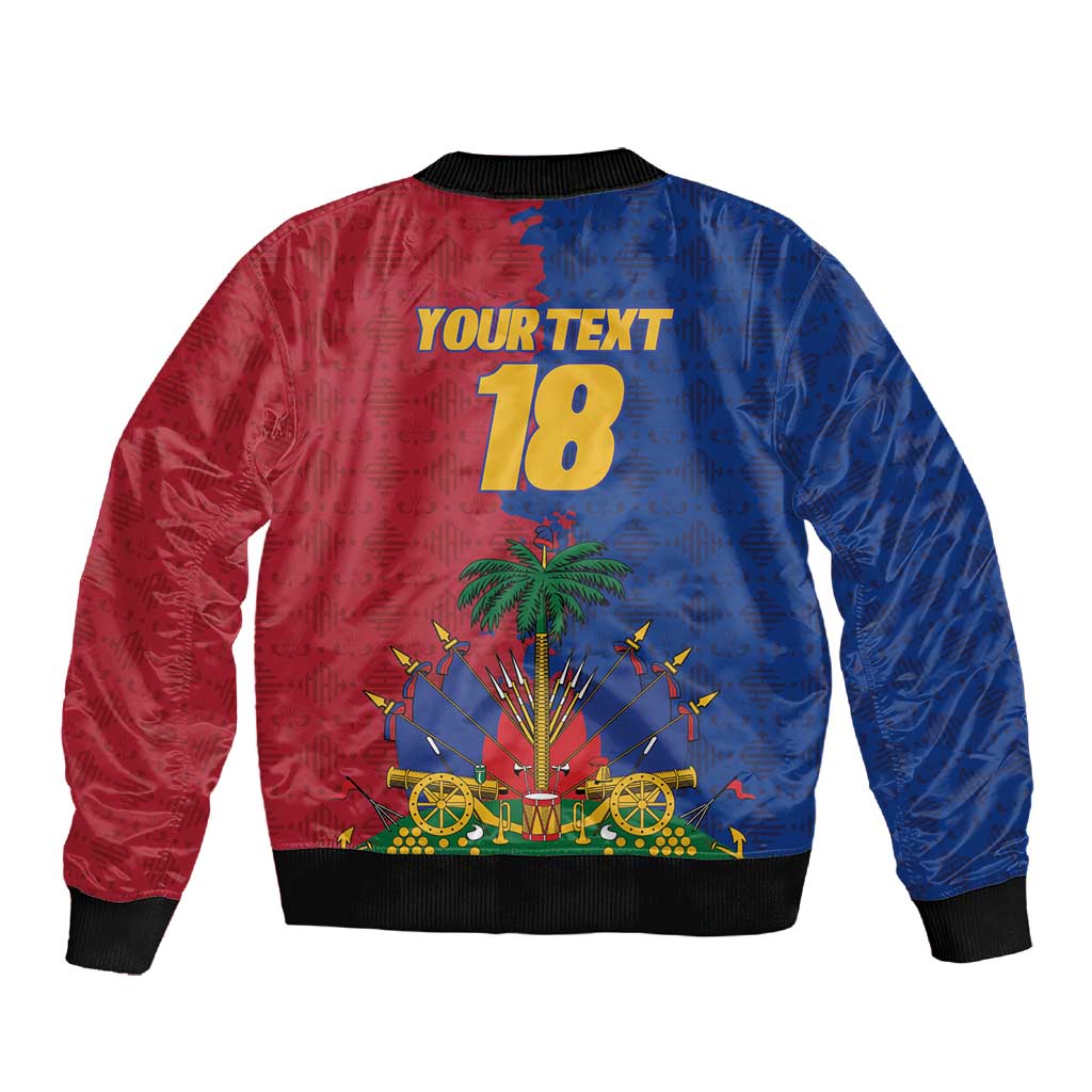 Custom Afro-Haitians Football Sleeve Zip Bomber Jacket Les Grenadiers 2026 World Football - Wonder Print Shop