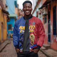 Custom Afro-Haitians Football Sleeve Zip Bomber Jacket Les Grenadiers 2026 World Football - Wonder Print Shop