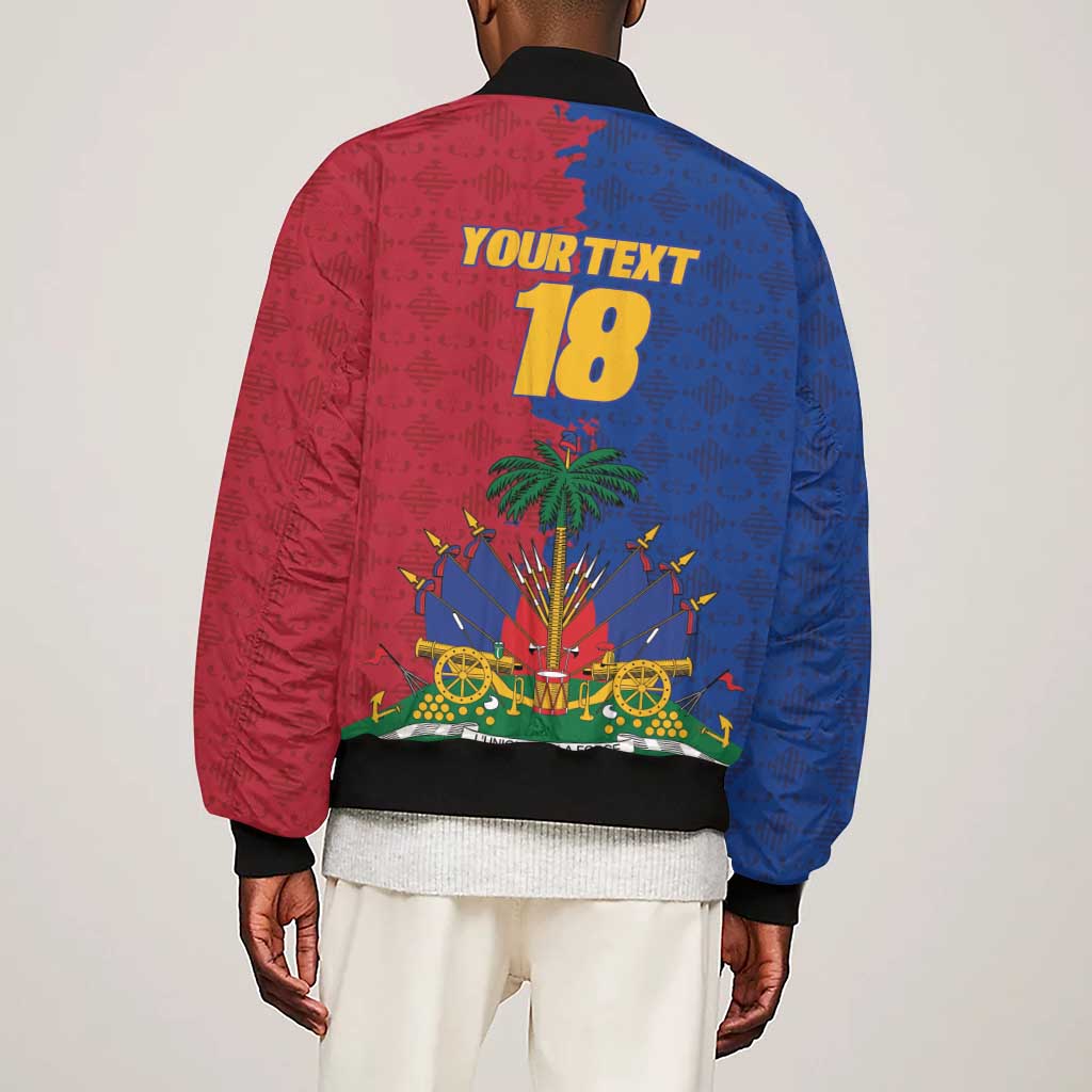 Custom Afro-Haitians Football Sleeve Zip Bomber Jacket Les Grenadiers 2026 World Football - Wonder Print Shop