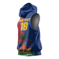 Custom Afro-Haitians Football Sleeveless Hoodie Les Grenadiers 2026 World Football - Wonder Print Shop