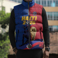 Custom Afro-Haitians Football Sleeveless Puffer Jacket Les Grenadiers 2026 World Football - Wonder Print Shop