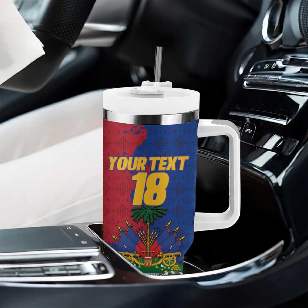 Custom Afro-Haitians Football Tumbler With Handle Les Grenadiers 2026 World Football - Wonder Print Shop